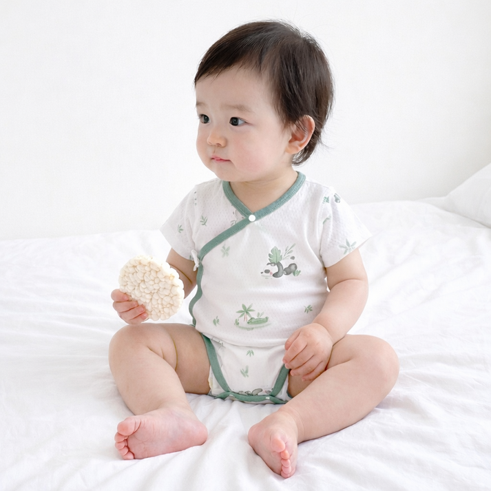 베베니즈 신생아용 쿨순면 배냇 반팔바디수트