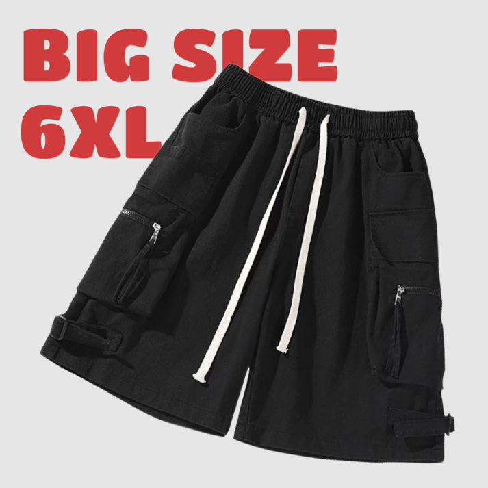 [2XL-4XL]블루제이 딥블랙 코튼 버클 빅사이즈 버뮤다 반바지