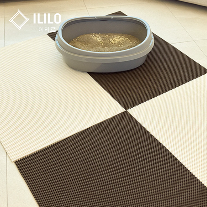 이리로 고양이 화장실 매트 모래 매트 사막화 방지 매트, 1개, 다크브라운