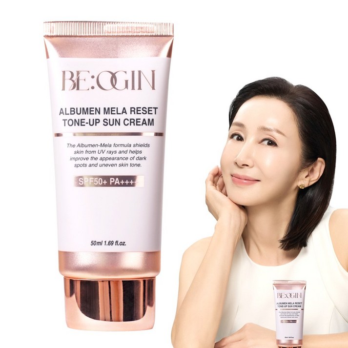 홈쇼핑완판템 전인화의 비오진 알부민 멜라 리셋 톤업 선 크림 SPF50 PA