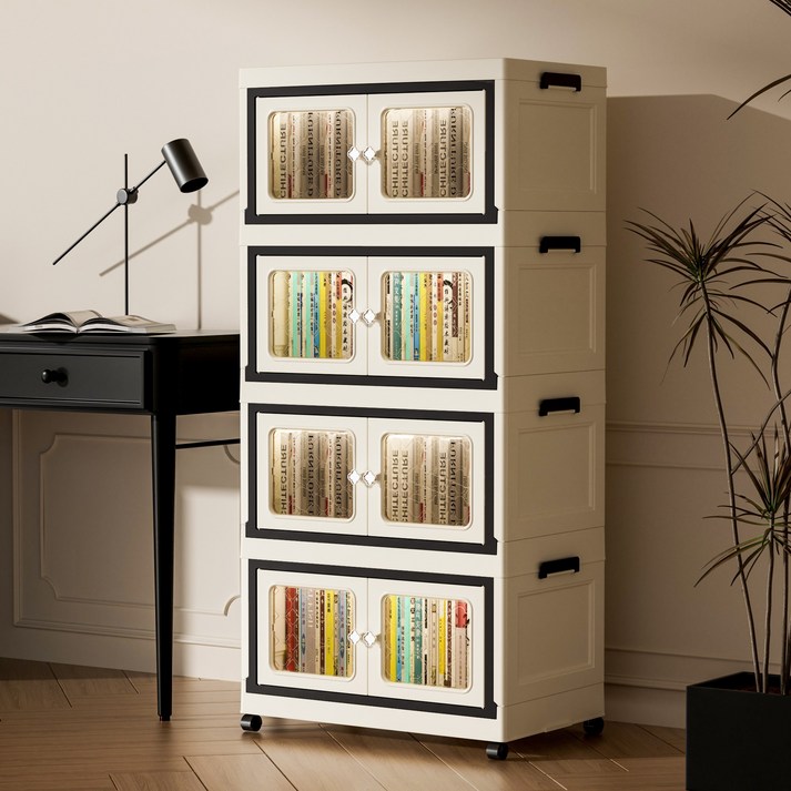 코코데모 대용량 접이식 리빙박스 사물 정리함 수납박스, 1개, 아이보리