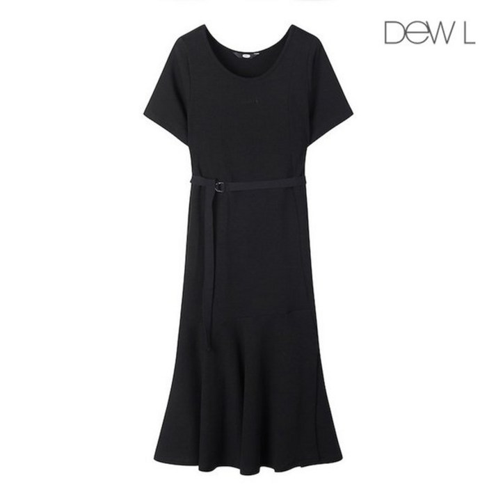 듀엘 [듀엘] 벨티드 반팔 롱 원피스 BKL242PSE039