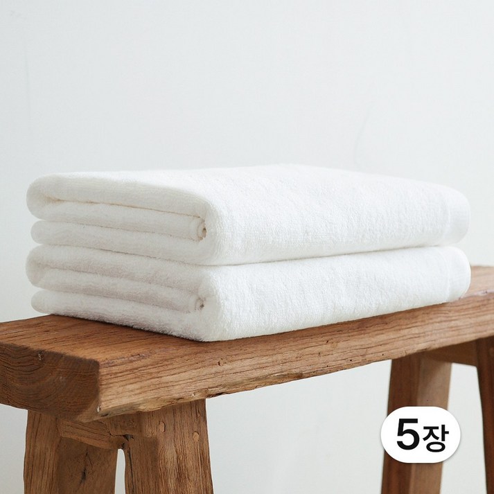 쉬라즈리빙 더소프트 바스타월 450g 30수 면사, 5개, 화이트