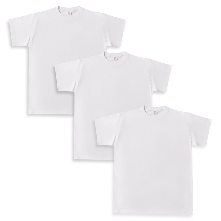 111 베이직 면 26수  라운드 반팔면티 3P세트 베이잉