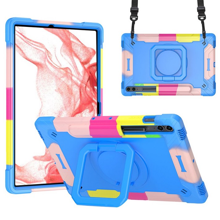 갤럭시탭 S9 FE 플러스 스퀘어 아머 케이스 회전 거치대 범퍼