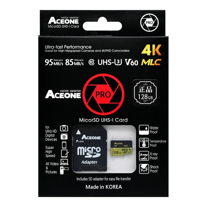 에이스원 프로 MicroSD 128GB 4K MLC V60 U3, 128GB