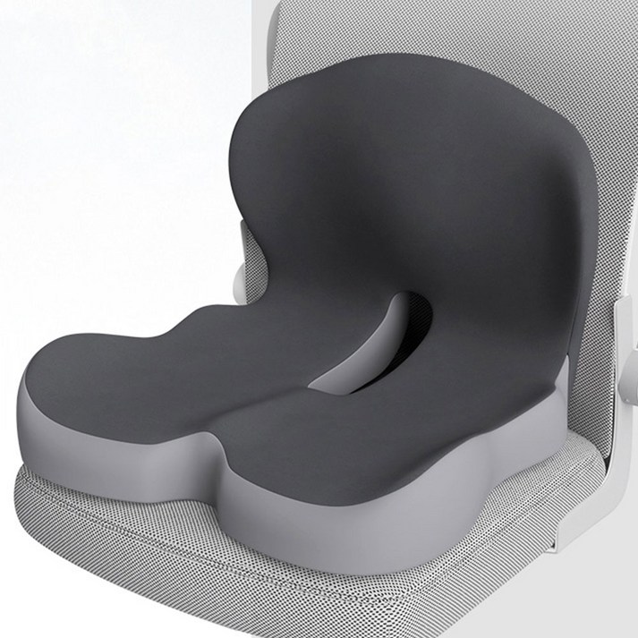 엔빙 바른자세 메모리폼 일체형허리쿠션 사무실의자 꼬리뼈방석 등받이 방석