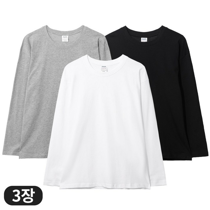 아소트 111 순면 100 남녀공용 이너웨어 30수 라운드 긴팔 티셔츠