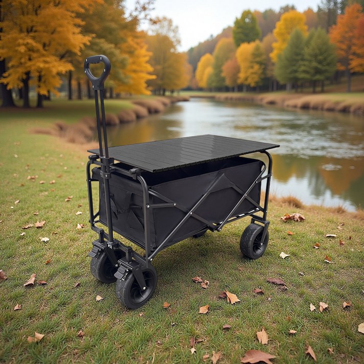 MoCaLiLi 캠핑웨건 접이식 다용도 캠핑카 + 휴대용 테이블