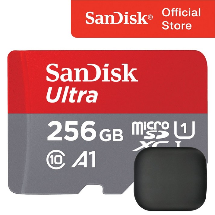sd메모리카드512 샌디스크 울트라 A1 마이크로 SD 카드 / 메모리 보관 케이스, 256GB