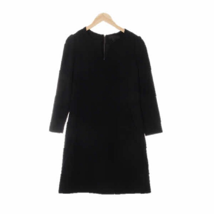 9537 질스튜어트 블랙 울 스몰브이넥모직원피스 S