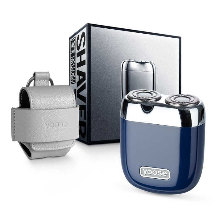 yoose 미니 전기 면도기 휴대용 면도기 완전 방수 USBC 충전식 휴대용 파우치 포함, Yoose Mini Shaver, 젠티안 블루