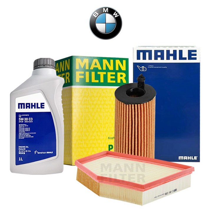 BMW 엔진오일 교체 세트 520d 525d F10 디젤 MANN MAHLE 10년16년, 단일상품, 1세트