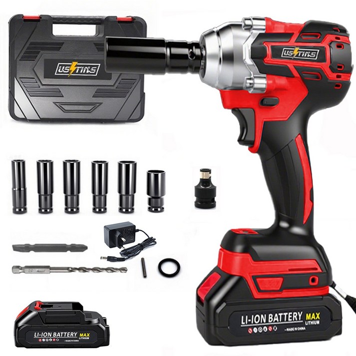 우스틴스 20V 고출력 충전식 충격 드릴 전동 충격 렌치 9세대 충격 드라이버 대토크, 1개