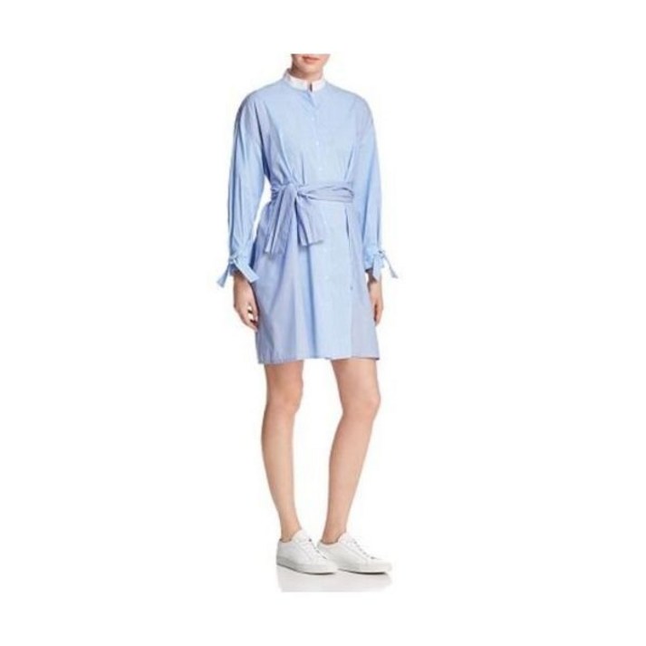 마쥬원피스 Maje Carty Striped Shirt Dress Blue White Women’s Size 2 US Medium Tie Waist