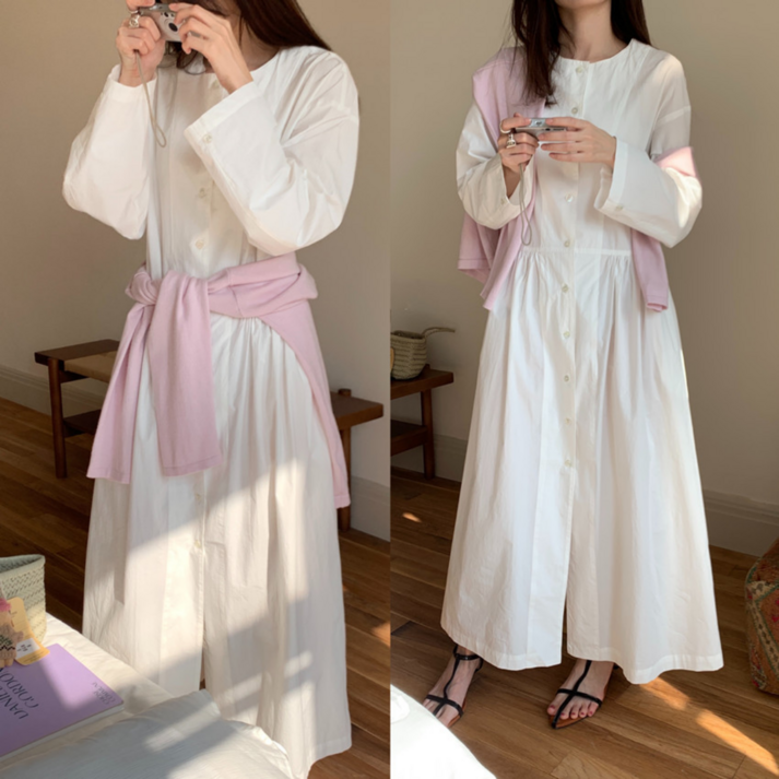 세브리 여성 루즈핏 긴팔 셔츠원피스