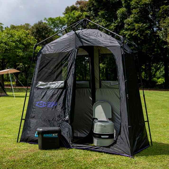 제드 더블 샤워 원터치 간이 탈의실 화장실 텐트 블랙, 1개, 블랙