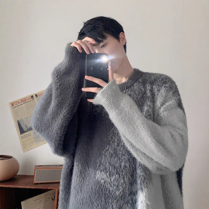 남성 캐주얼 루즈핏 그라데이션 퍼니트