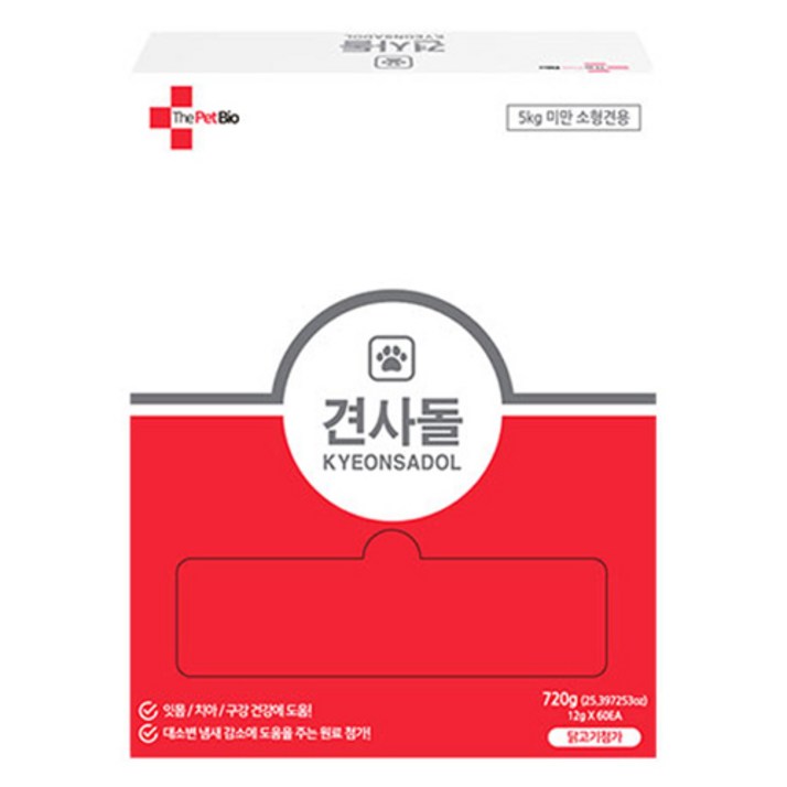 견사돌 강아지 대용량 덴탈껌 60p, 닭고기맛, 720g, 1개