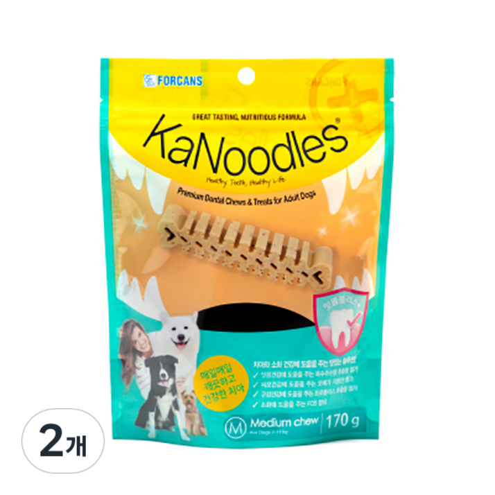 포켄스 카누들 잇몸플러스 카누들검 덴탈껌 M, 잇몸건강, 170g, 2개