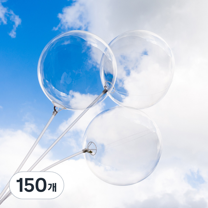 파티쇼 PVC 버블 풍선 일반형 30cm, 투명, 150개 파티쇼 PVC 버블 풍선 일반형 30cm, 투명, 150개