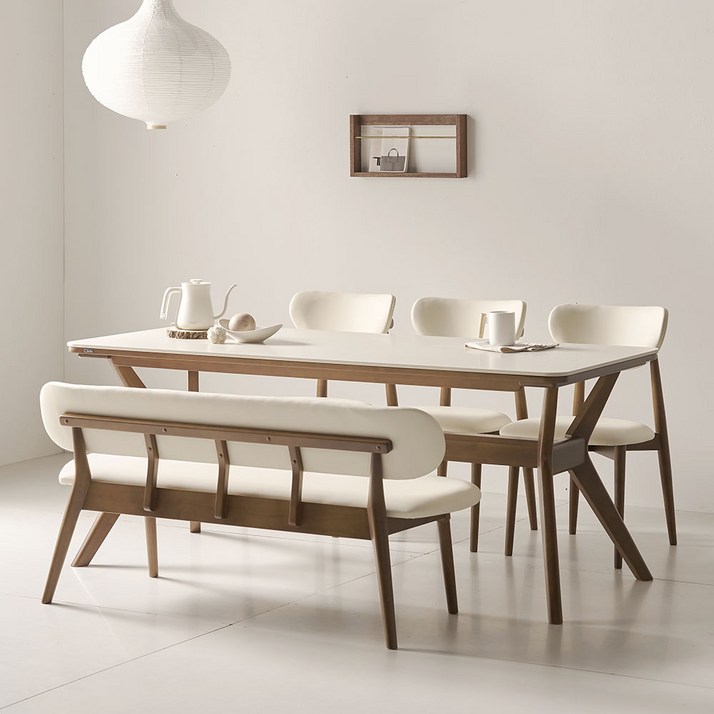 더끌림 모린 2000 포세린 세라믹 6인용 식탁의자3등받이 벤치1 IKMR2A, 식탁 단일 색상, 일반 3  벤치 1