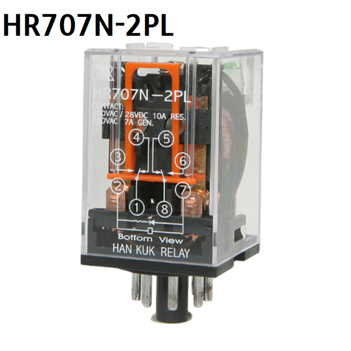 HR707N2PL 카콘릴레이 HR7072PL 전압220V KACON 8핀릴레이, 1개 HR707N2PL 카콘릴레이 HR7072PL 전압220V KACON 8핀릴레이, 1개