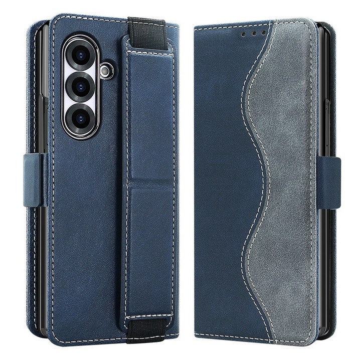 KDNC 갤럭시 Z폴드 핸드스트랩 포켓 가죽 지갑 케이스