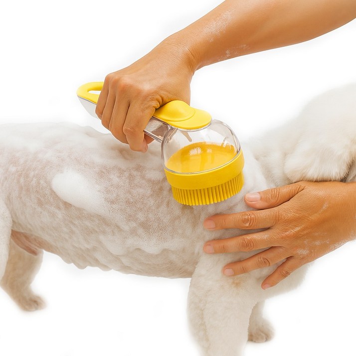 와일드 몬스터 강아지 목욕 원터치 샴푸 저자극 실리콘 브러쉬