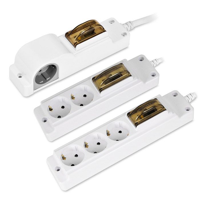 현대일렉트릭 고용량 4000W 멀티탭 배선차단 누전차단 2구 3구 안전커버 증정, 1개
