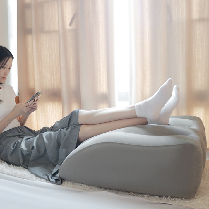 Jeernare 에어 수면 다리베개 다리 받침대 다용도 쿠션 공기주입식 휴대용 실내용, 그레이