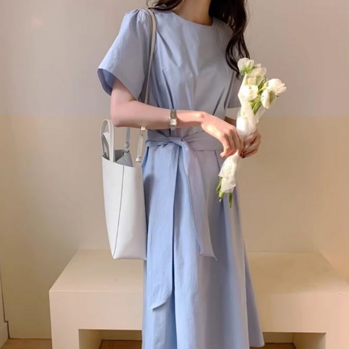유니온 여성 봄여름 프렌치 스트랩 반팔 원피스 유니온 여성 봄여름 프렌치 스트랩 반팔 원피스
