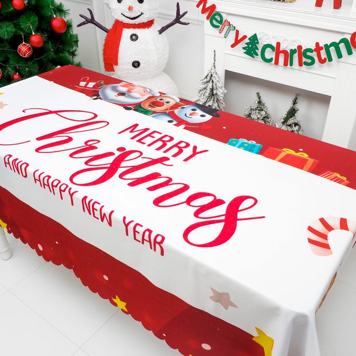 파티팡 크리스마스 테이블보, 1개, 산타와친구들