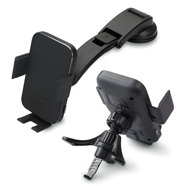 아이리버 차량무선충전거치대 퀄컴3.0 충전기 기본제공 시거잭 고속충전 무선고속 15W 대시보드거치대 송풍구거치대 제공