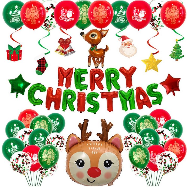 메리크리스마스 풍선 세트 루돌프 장식 홈파티 가랜드 cac4264Sz
