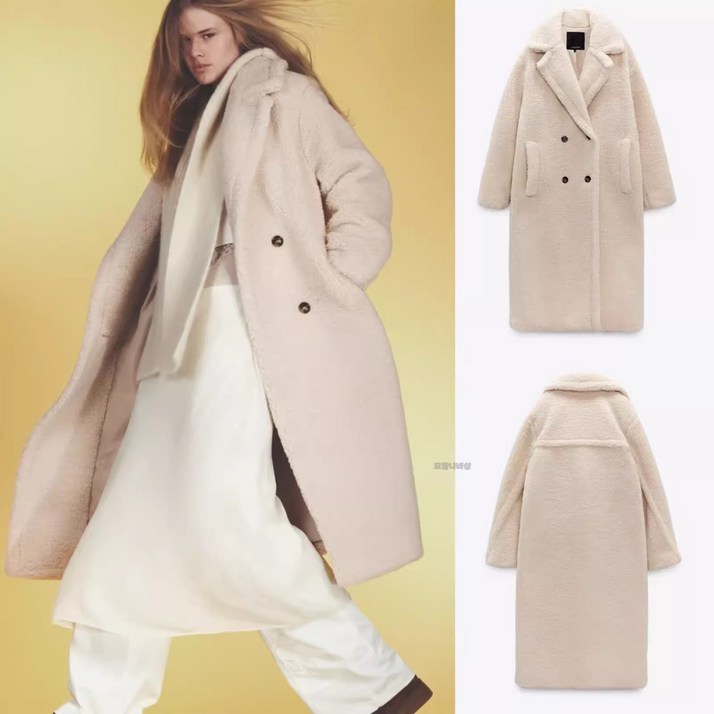 자라 램스울 플리스 롱 코트 재킷  ZARA