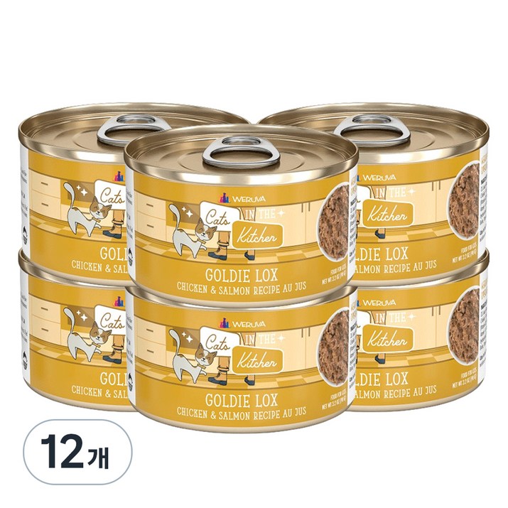웨루바 캣츠 인더 키친 골디 락스 주식캔 6p, 닭, 90g, 12개 웨루바 캣츠 인더 키친 골디 락스 주식캔 6p, 닭, 90g, 12개