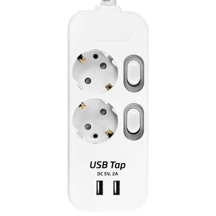 써지오 안전멀티탭 USB 개별 멀티탭 2구 DH2029MUT, 1.5m, 1개