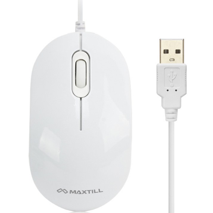 맥스틸 무소음 USB 마우스 MO-M101U, MO-M101U, 화이트