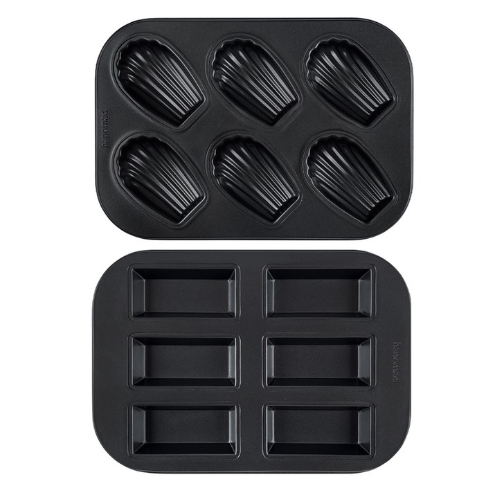 아노마드 깊은 마들렌틀 논스틱 코팅팬 6구  깊은 휘낭시에틀 논스틱 코팅팬 6구 세트 블랙