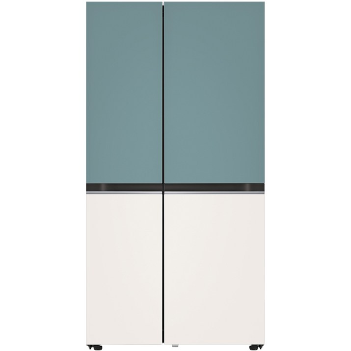 색상선택형 LG전자 오브제컬렉션 디오스 2도어 냉장고 832L 방문설치, 클레이민트상단, 베이지하단, S834MTE10