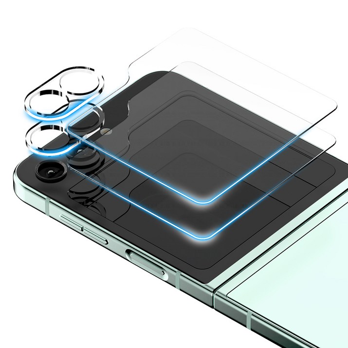 구스페리 빛번짐 방지 에어가드 풀커버 카메라 렌즈  후면보호 강화유리 휴대폰 액정보호필름 2매, 1세트