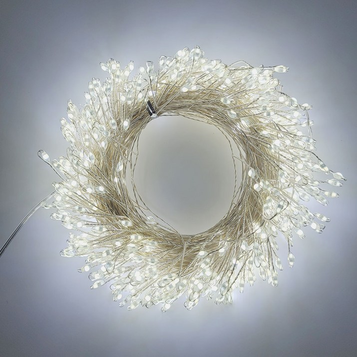 지아이비 DC24V LED 500구 큰알 폭죽와이어 크리스마스 트리 파티 무드등전원코드포함, 화이트, 1개