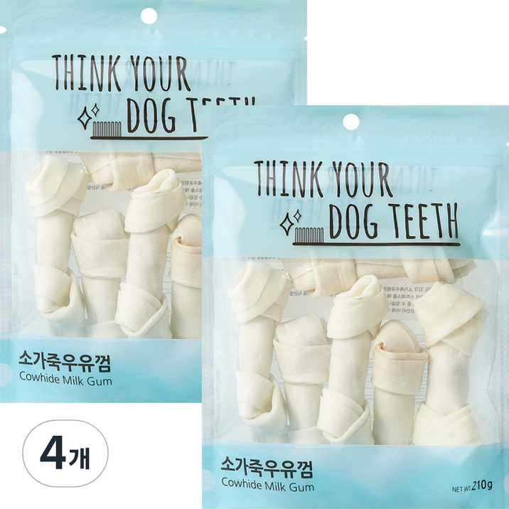 강아지 Think your dog teeth 소가죽우유껌 중형 210g 6p 7028555782