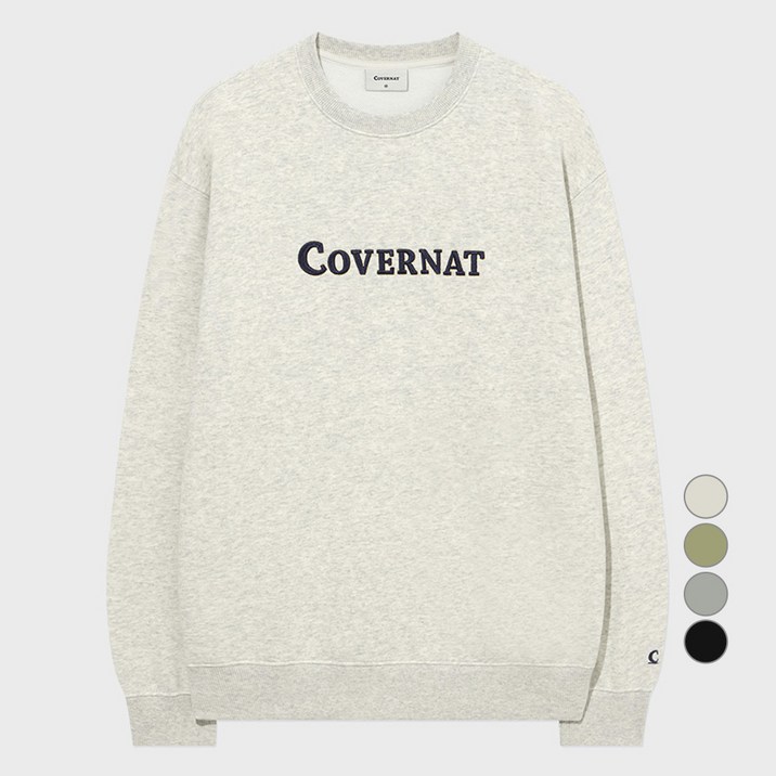 커버낫 남녀공용 센터 로고 맨투맨