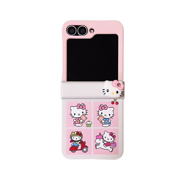 아펙시움 갤럭시 z플립5 z플립6 z플립7 힌지보호 맥세이프 낙상 방지 휴대폰케이스  흩어진 고양이