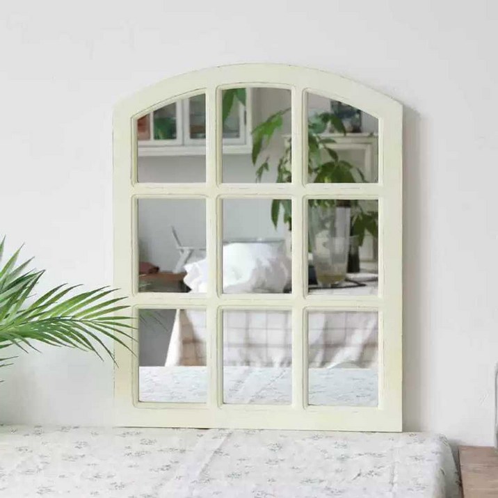 프랑스 유럽 빈티지 격자 벽 거울 아치거울 창문형거울