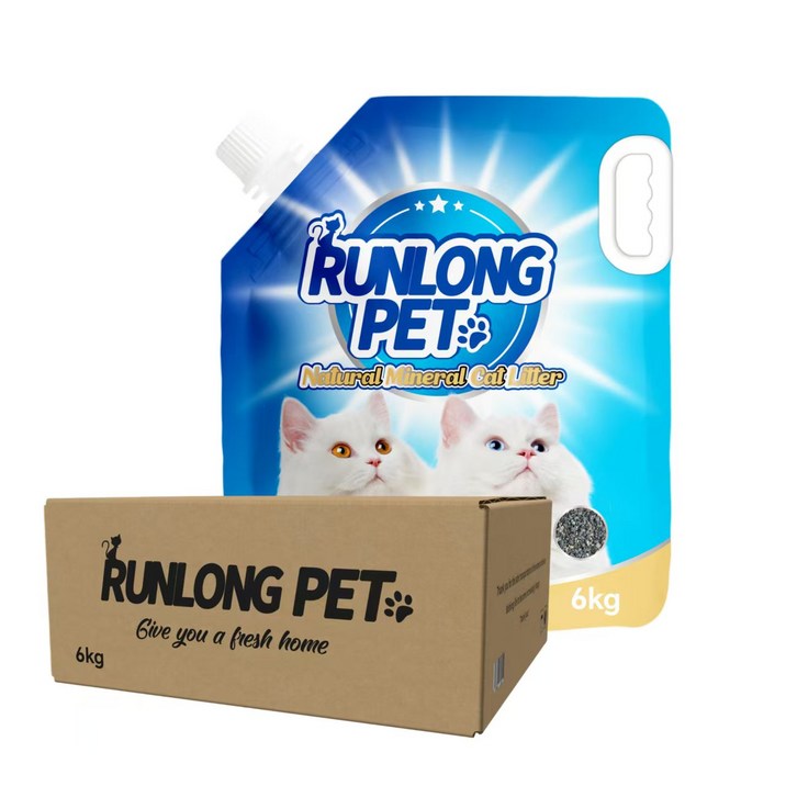 벤토나이트 고양이모래 RUNLONG 초미세무분진 와이오밍산, 무향, 1개, 10L