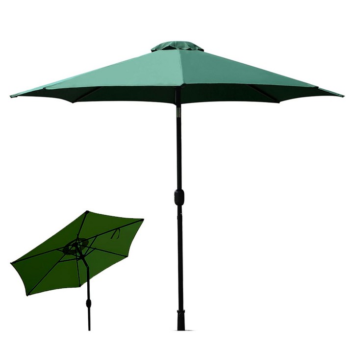 반자동 파라솔 캠핑 낚시 비치 파라솔 받침대 야외 테라스 휴대용 파라솔 그늘막 각도조절, 그린