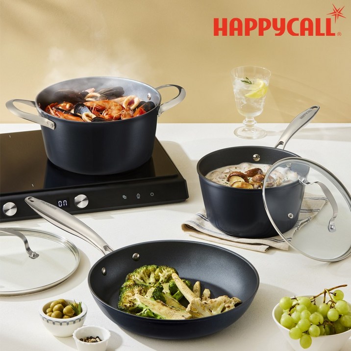 해피콜 풀인덕션 냄비 후라이팬 세트 3종(5P) SAVE, 1개, 해피콜 풀인덕션 세이브 3종(5P)세트, 블루